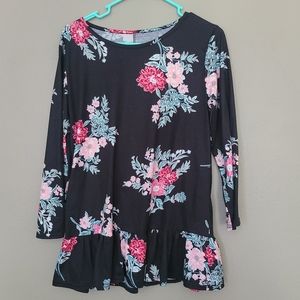 3/$10 Floral Ruffle Bottom Shirt
